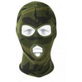 Deluxe Woodland Camouflage 3-Hole Face Mask